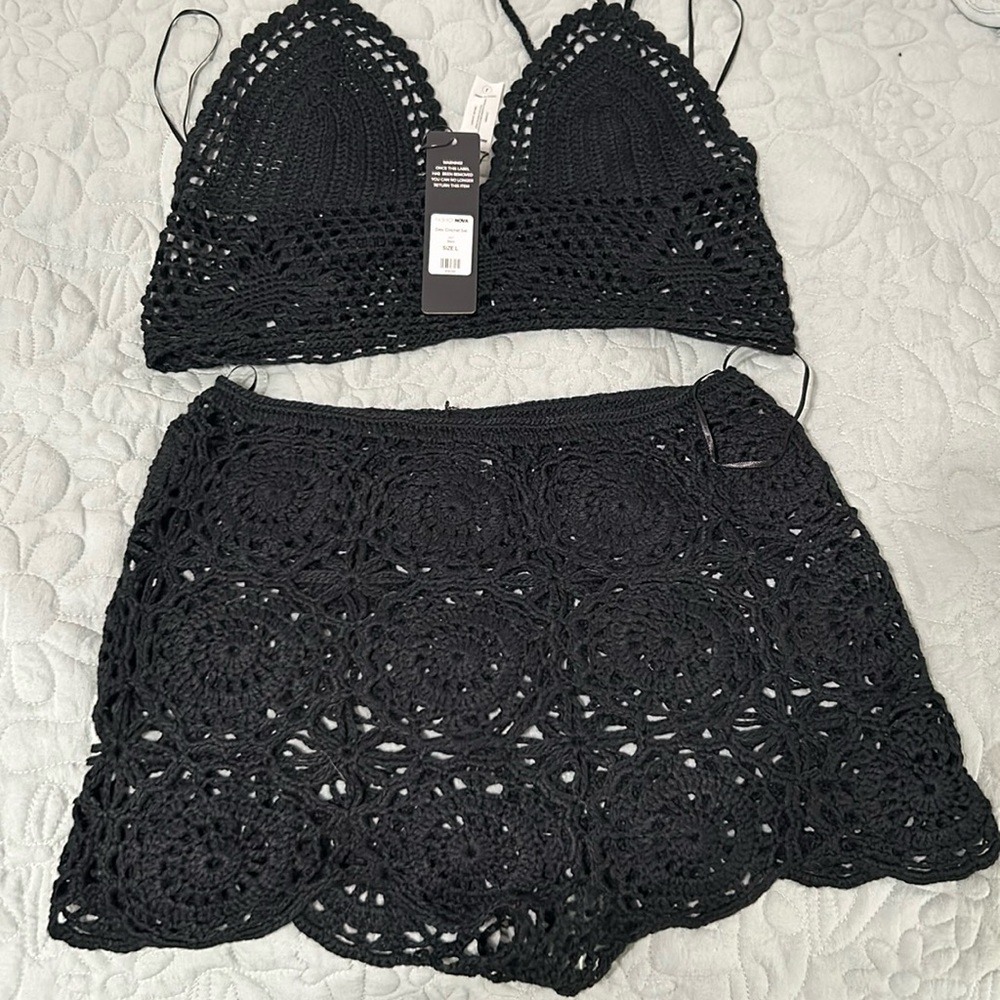 Black corset set Large